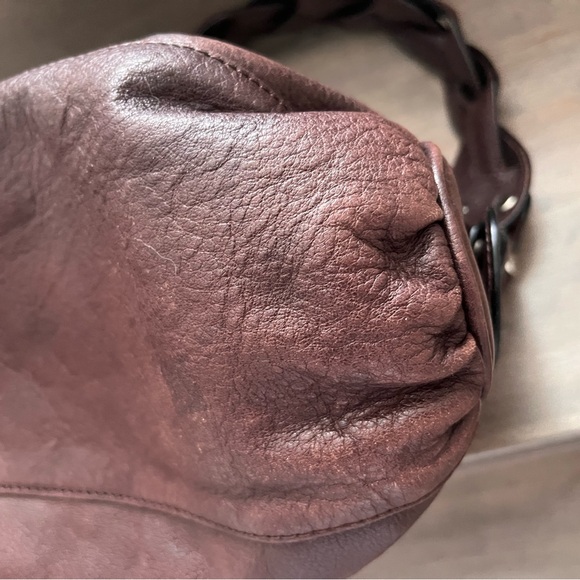 Danier Dark Brown-grey Leather Shoulder Bag good used condition - Picture 6 of 10